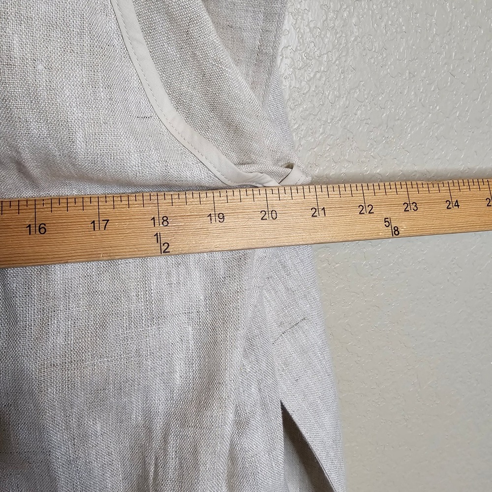NWT Mango 100% Linen Trench Coat Oatmeal Beige Longline Belted Duster XS S M - Picture 12 of 13